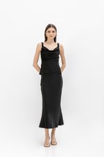 ELLIANA COWL SATIN TOP