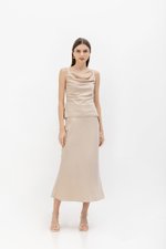 ELLIANA COWL SATIN TOP