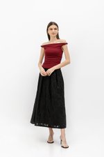 KASSIE OFF SHOULDER TWIST RUCHED TOP