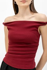 KASSIE OFF SHOULDER TWIST RUCHED TOP