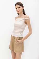 KASSIE OFF SHOULDER TWIST RUCHED TOP