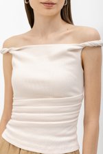 KASSIE OFF SHOULDER TWIST RUCHED TOP