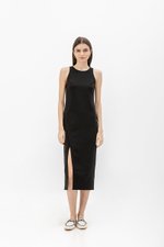 SAVINA ASYMMETRIC SHEATH MIDI DRESS