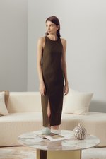 SAVINA ASYMMETRIC SHEATH MIDI DRESS