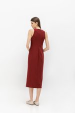SAVINA ASYMMETRIC SHEATH MIDI DRESS