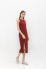 SAVINA ASYMMETRIC SHEATH MIDI DRESS