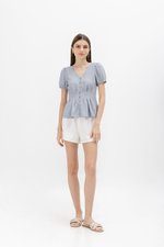 MIELLE PIN TUCK BUTTONDOWN TOP