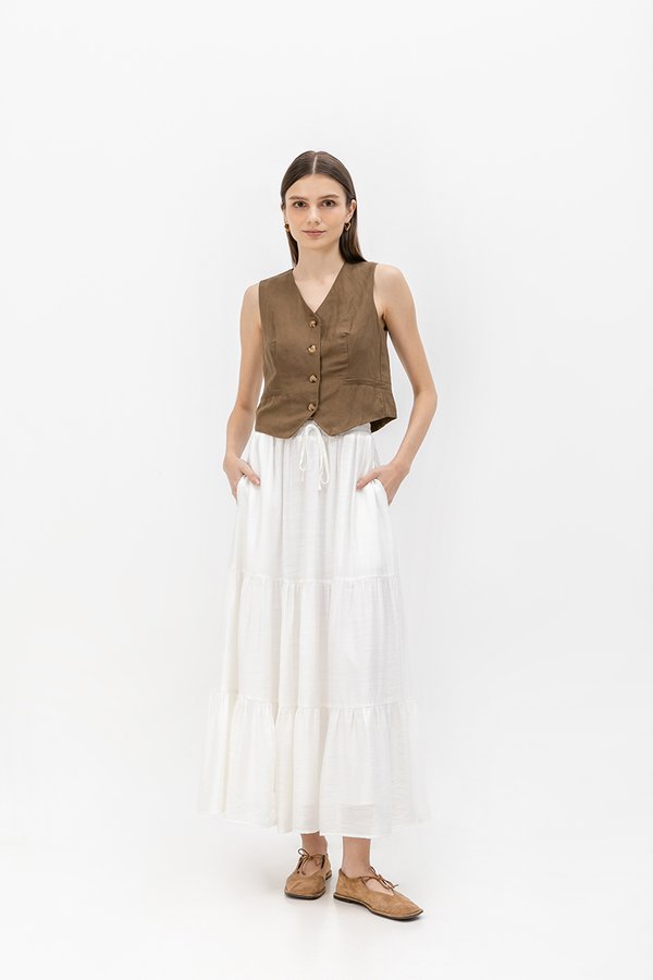 SEINE TIERED DRAWSTRING MAXI SKIRT