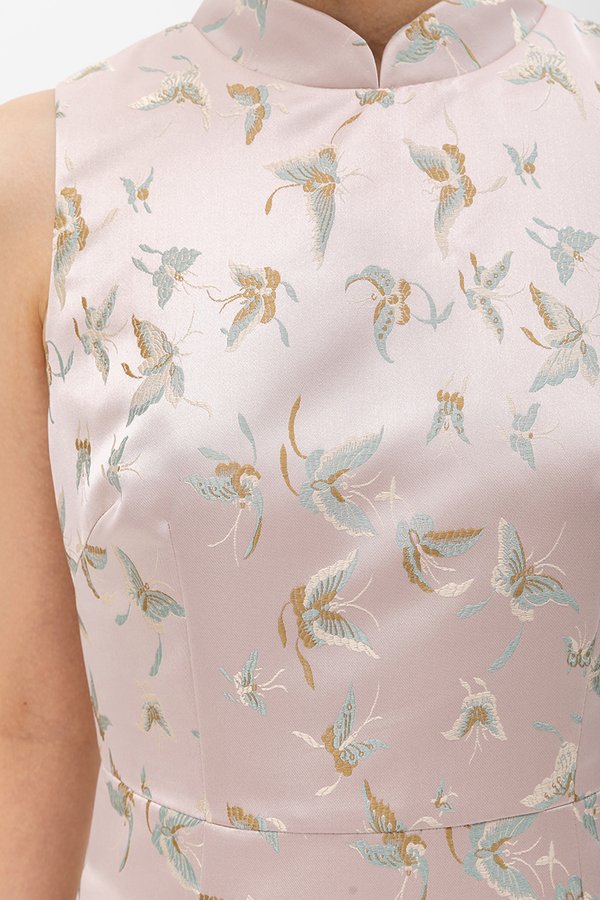 PAPILLON JACQUARD CHEONGSAM DRESS