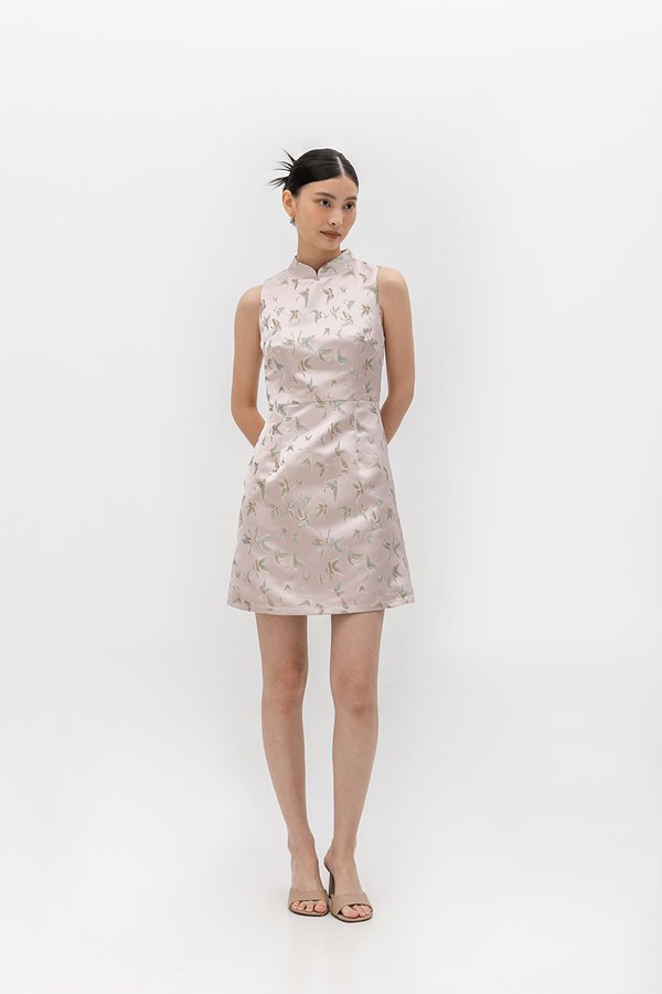 PAPILLON JACQUARD CHEONGSAM DRESS