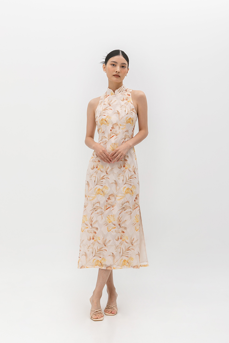 VELDA FLORAL CHEONGSAM DRESS