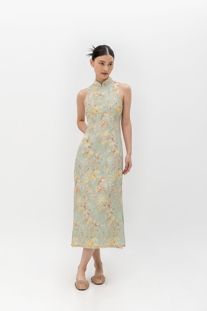 VELDA FLORAL CHEONGSAM DRESS