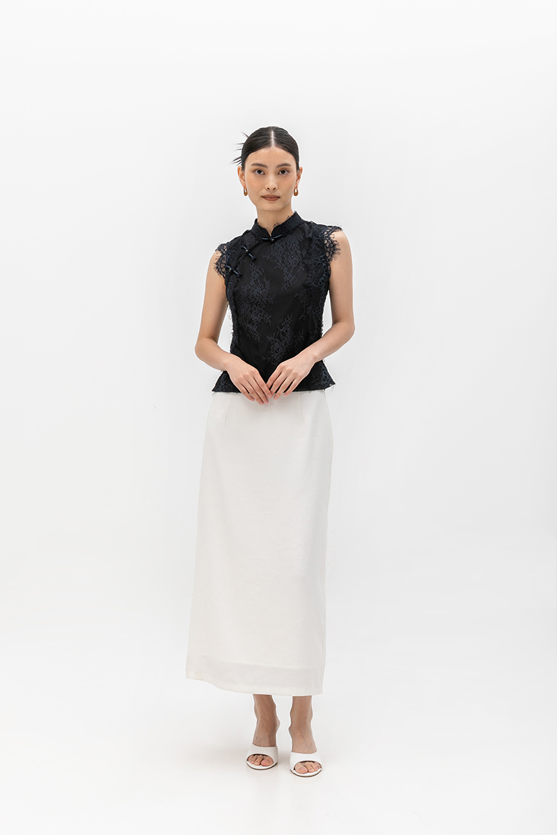 KERINA MESH LACE CHEONGSAM TOP