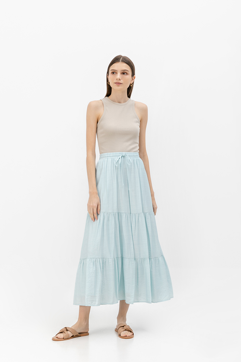 SEINE TIERED DRAWSTRING MAXI SKIRT