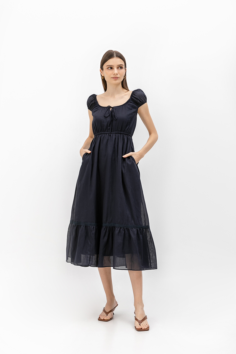 *BACKORDER* FAYE TIERED LINEN MIDI DRESS