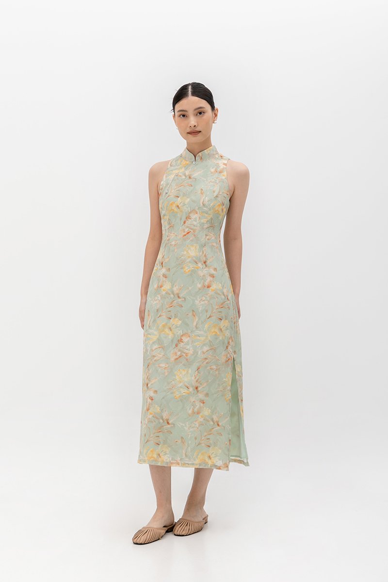 VELDA FLORAL CHEONGSAM DRESS VELDA FLORAL CHEONGSAM DRESS