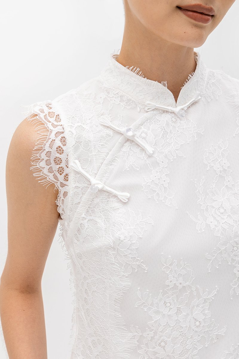 KERINA MESH LACE CHEONGSAM TOP