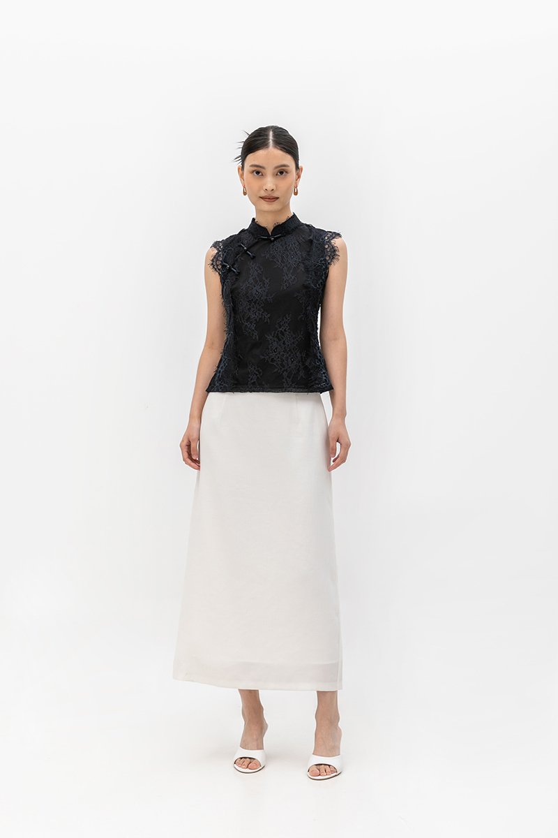 KERINA MESH LACE CHEONGSAM TOP