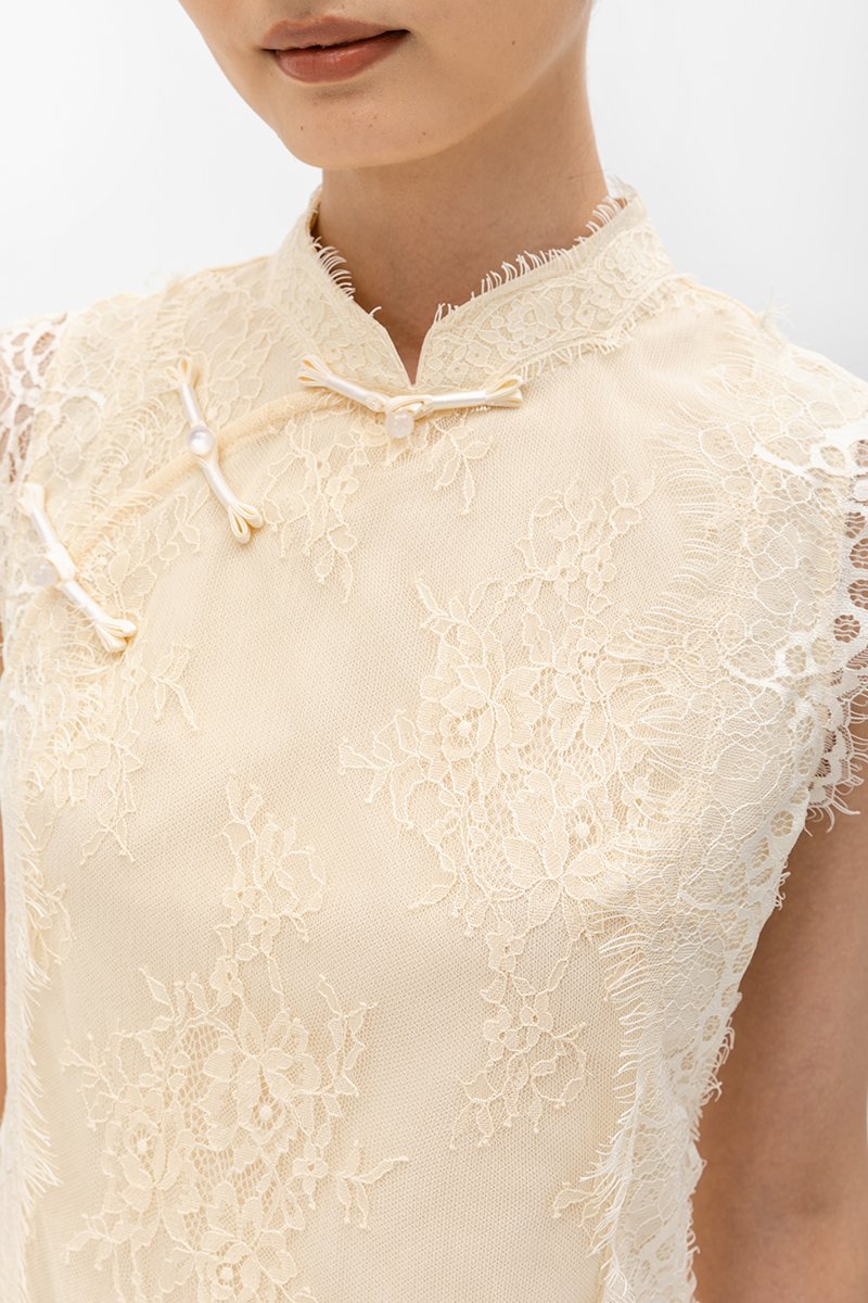 KERINA MESH LACE CHEONGSAM TOP