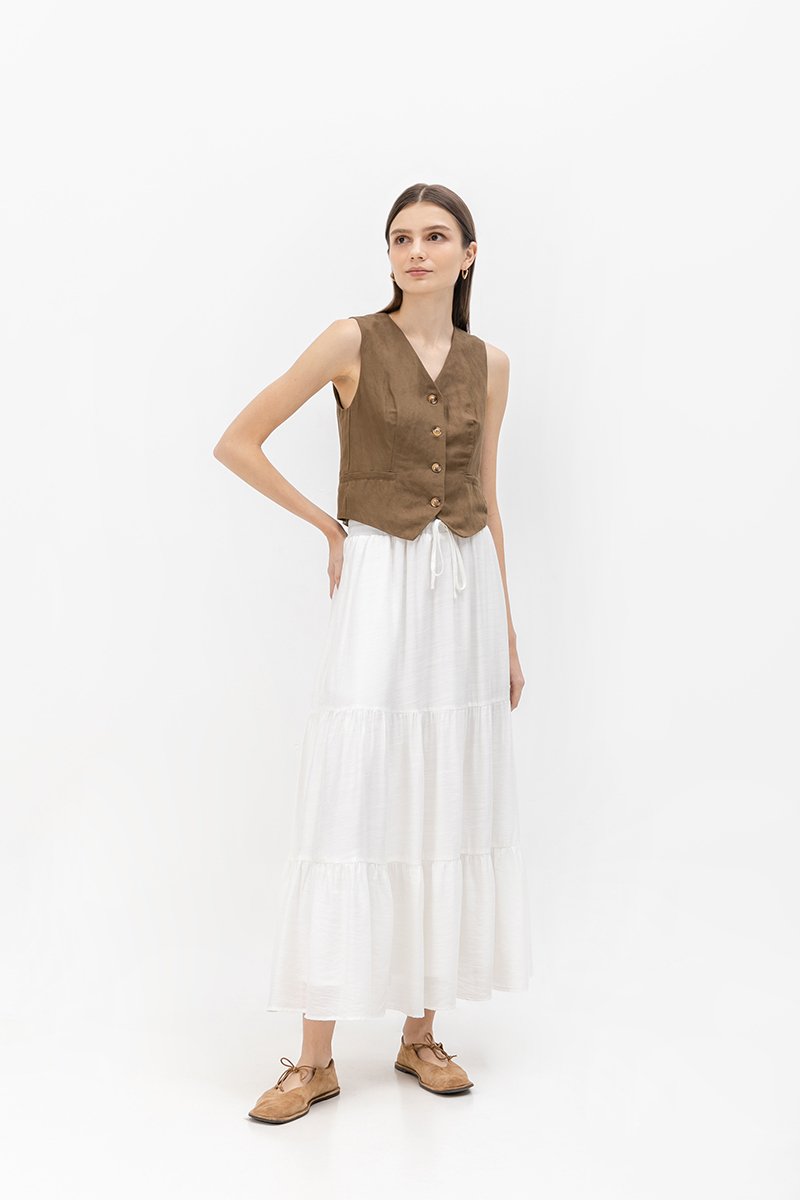 SEINE TIERED DRAWSTRING MAXI SKIRT