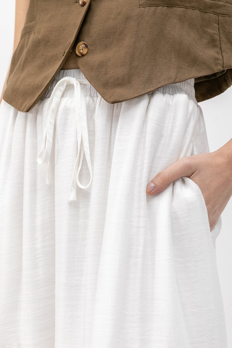 SEINE TIERED DRAWSTRING MAXI SKIRT