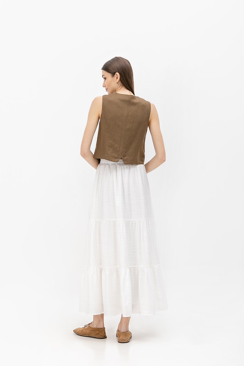 SEINE TIERED DRAWSTRING MAXI SKIRT