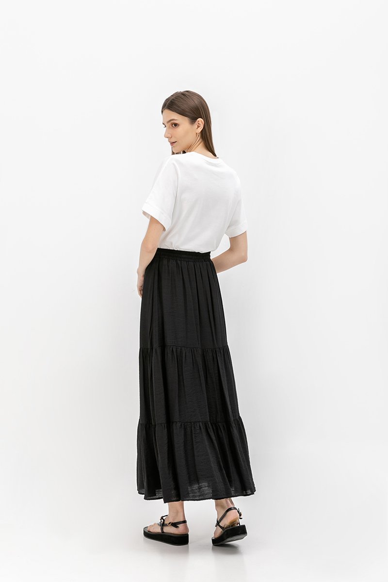 SEINE TIERED DRAWSTRING MAXI SKIRT