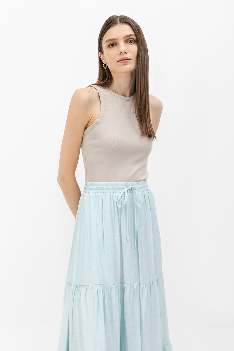 SEINE TIERED DRAWSTRING MAXI SKIRT