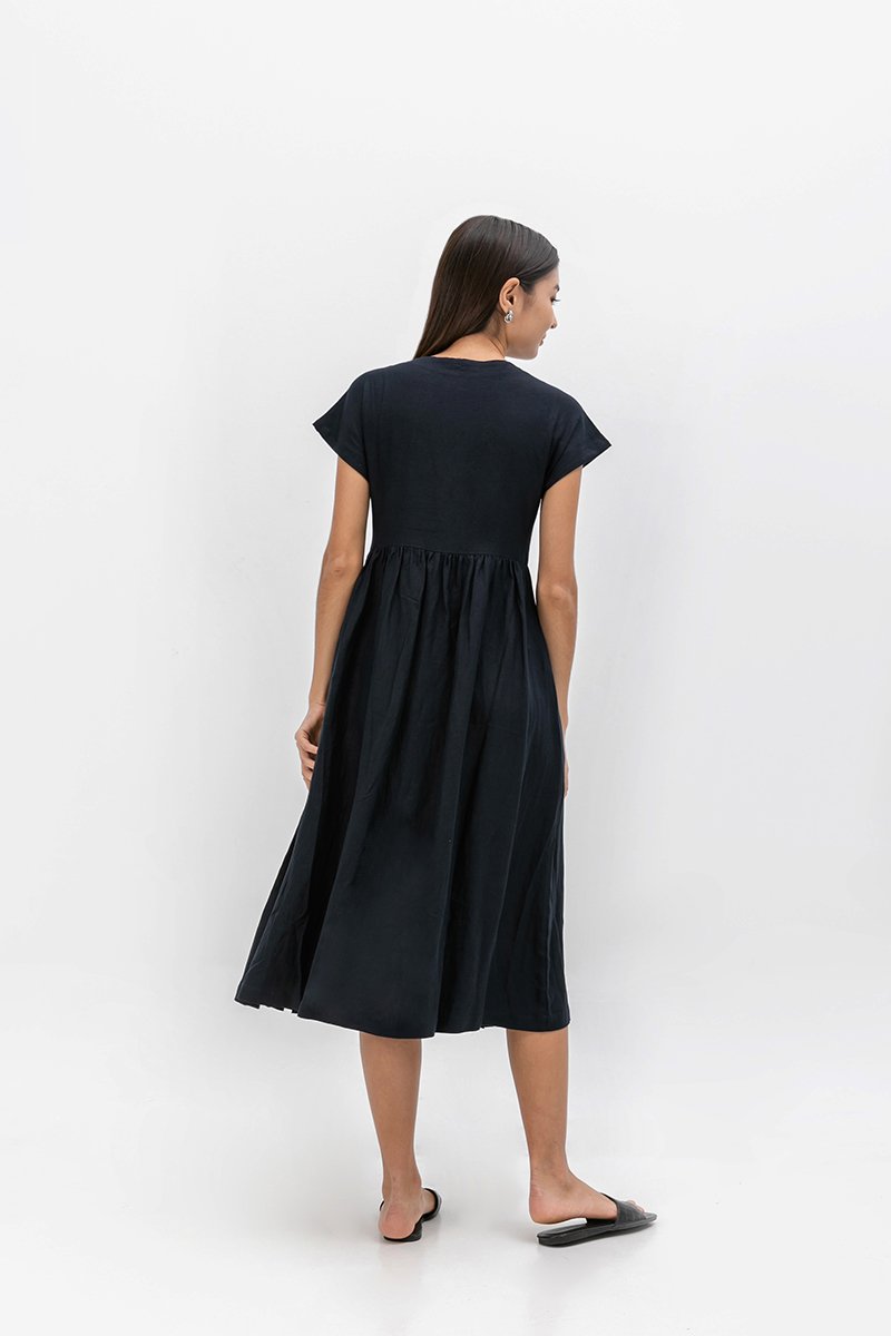 ELYSSA LINEN WRAP DRESS