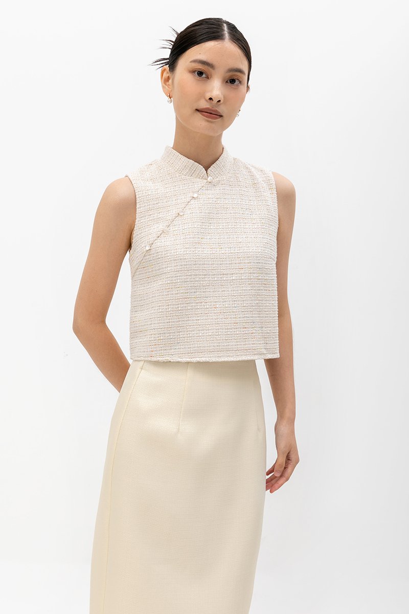 AYUMI TWEED PENCIL SKIRT