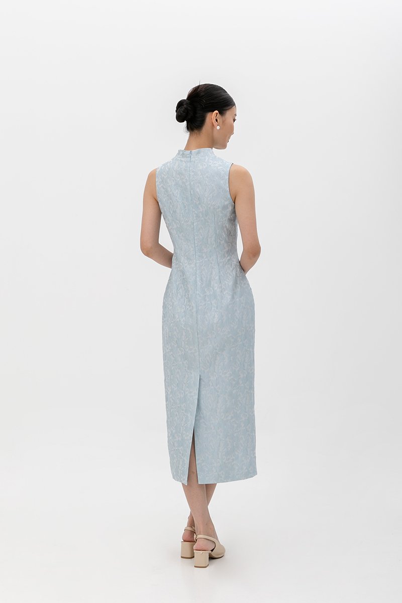 LUCINDA FLORAL JACQUARD CHEONGSAM DRESS