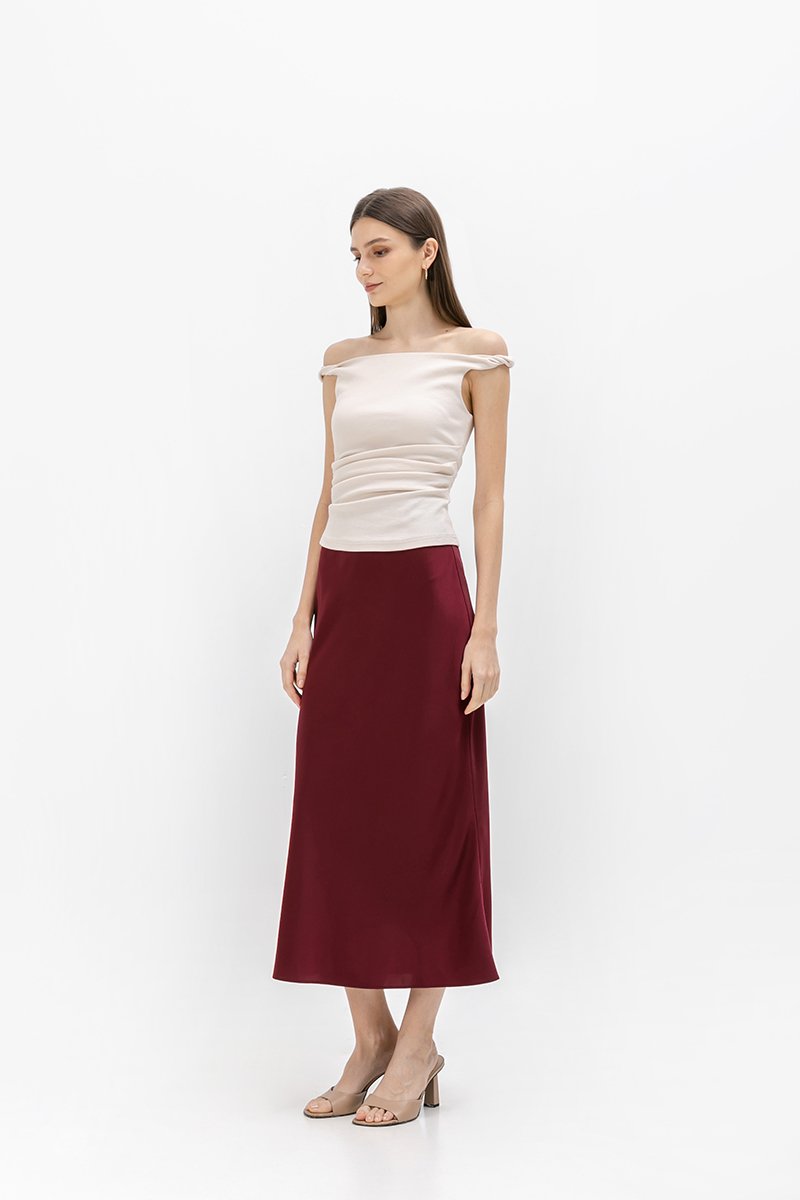 ESTELLA SATIN BIAS SKIRT