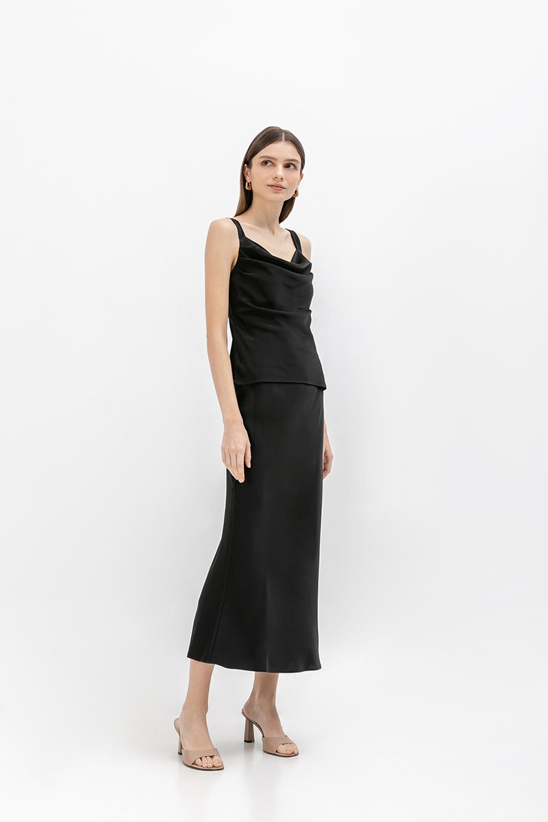 ESTELLA SATIN BIAS SKIRT