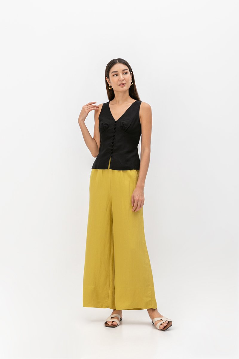 IRINA BUTTONDOWN LINEN TOP