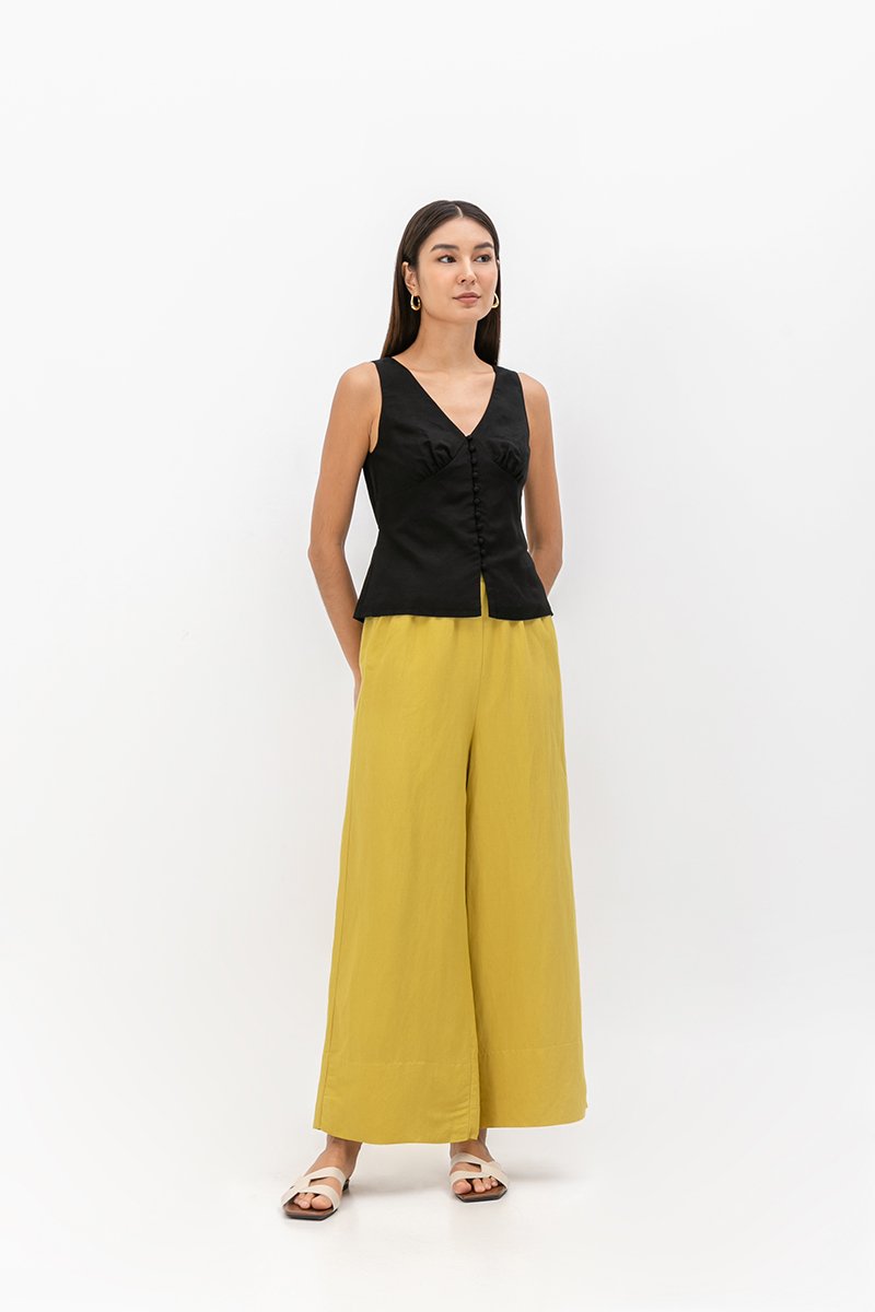 IRINA BUTTONDOWN LINEN TOP