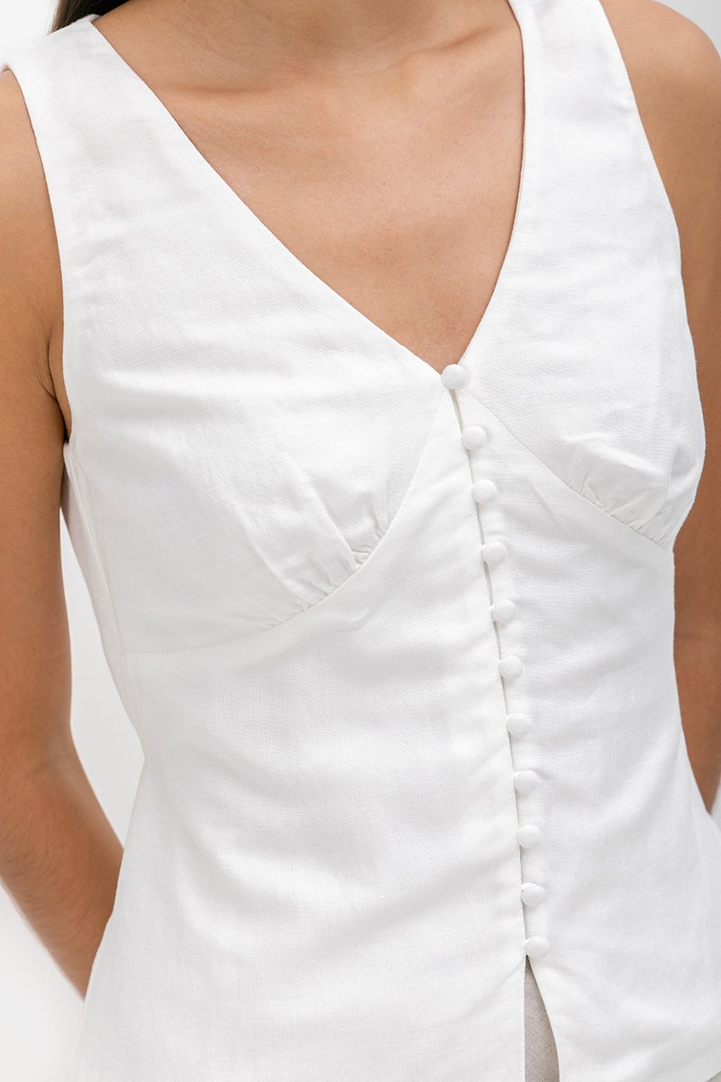 IRINA BUTTONDOWN LINEN TOP