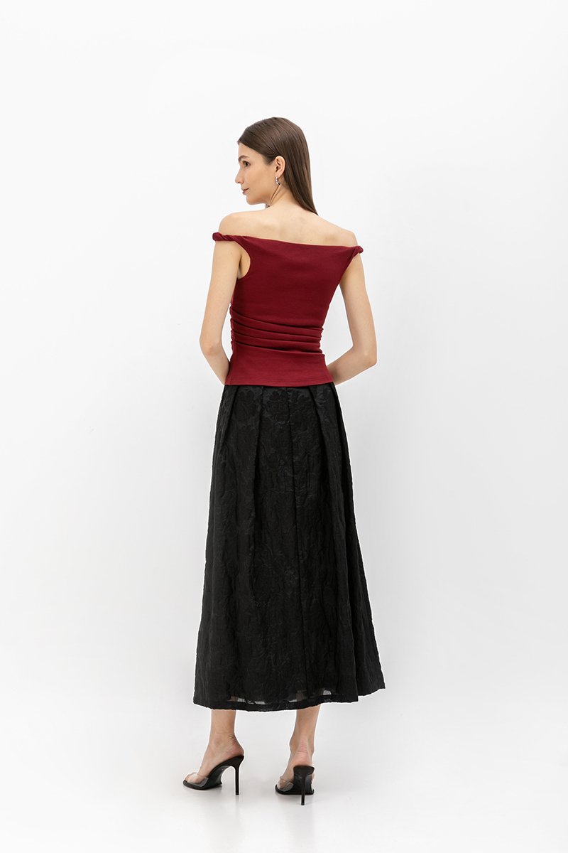KASSIE OFF SHOULDER TWIST RUCHED TOP