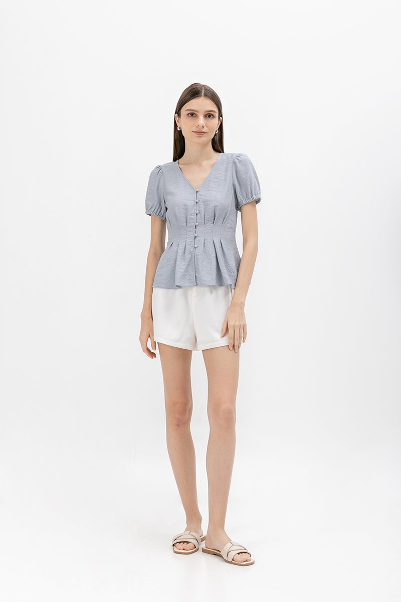 MIELLE PIN TUCK BUTTONDOWN TOP