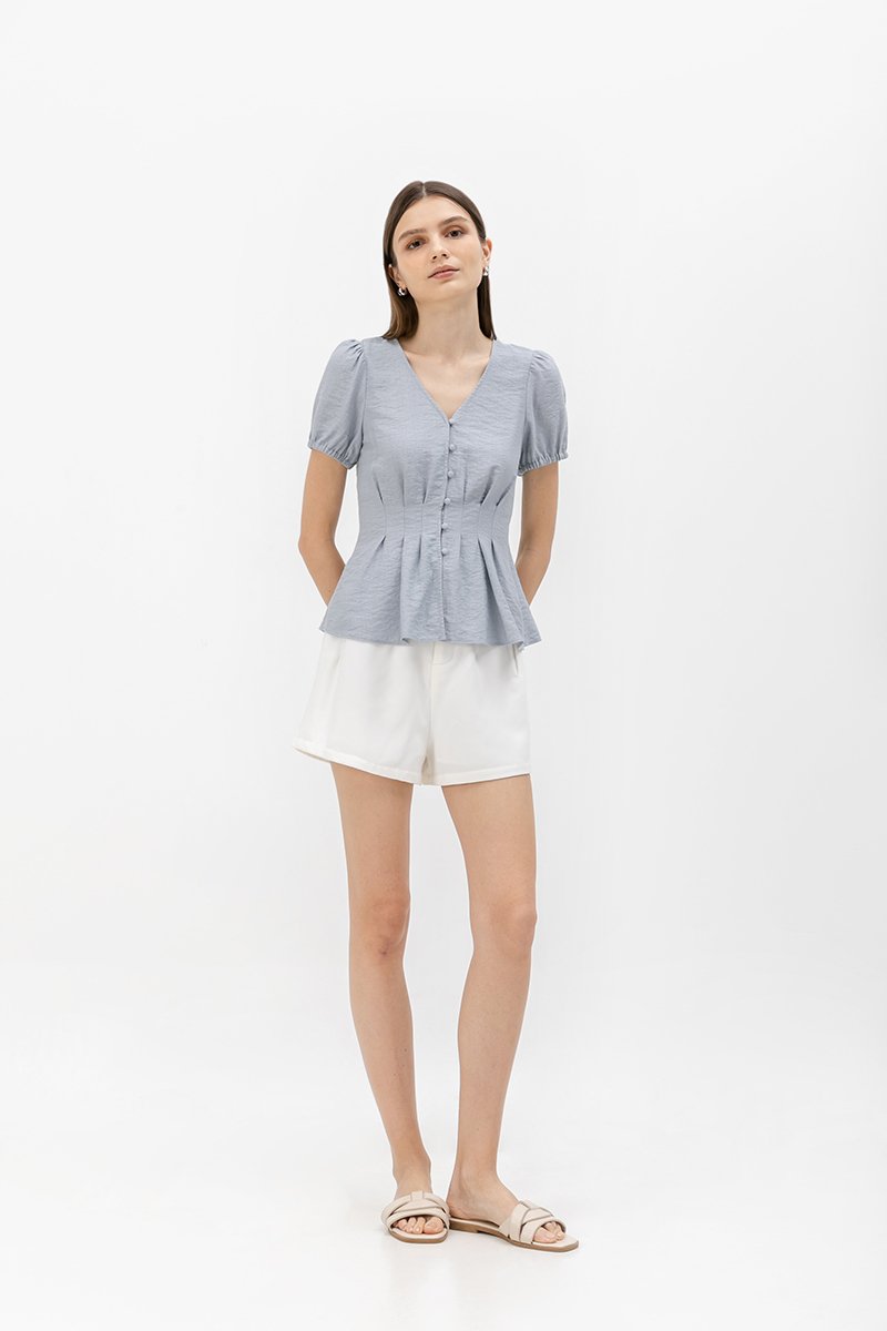 MIELLE PIN TUCK BUTTONDOWN TOP