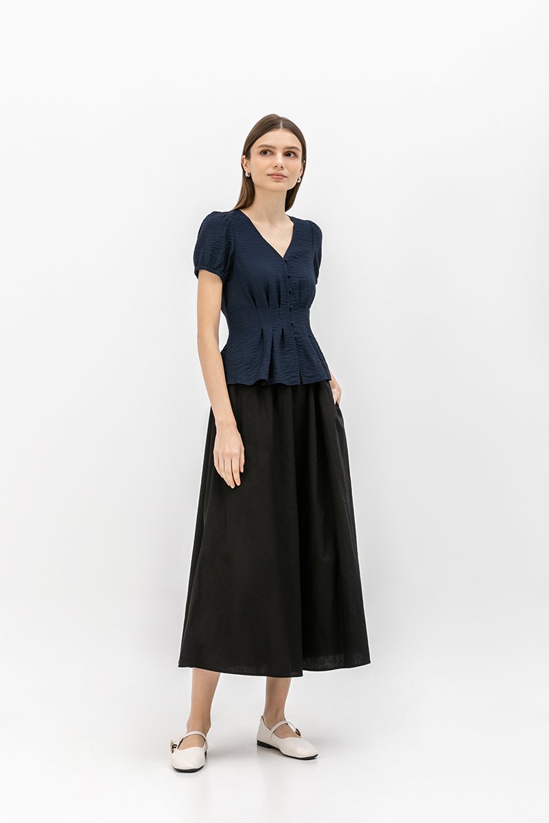 MIELLE PIN TUCK BUTTONDOWN TOP