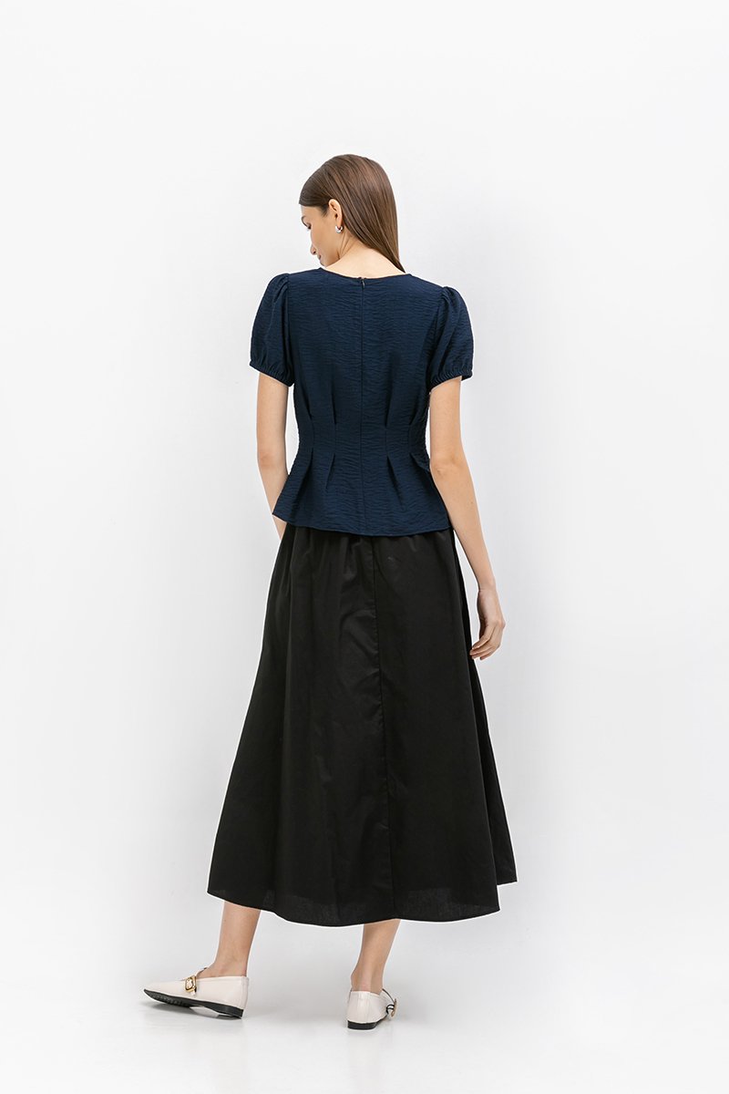 MIELLE PIN TUCK BUTTONDOWN TOP