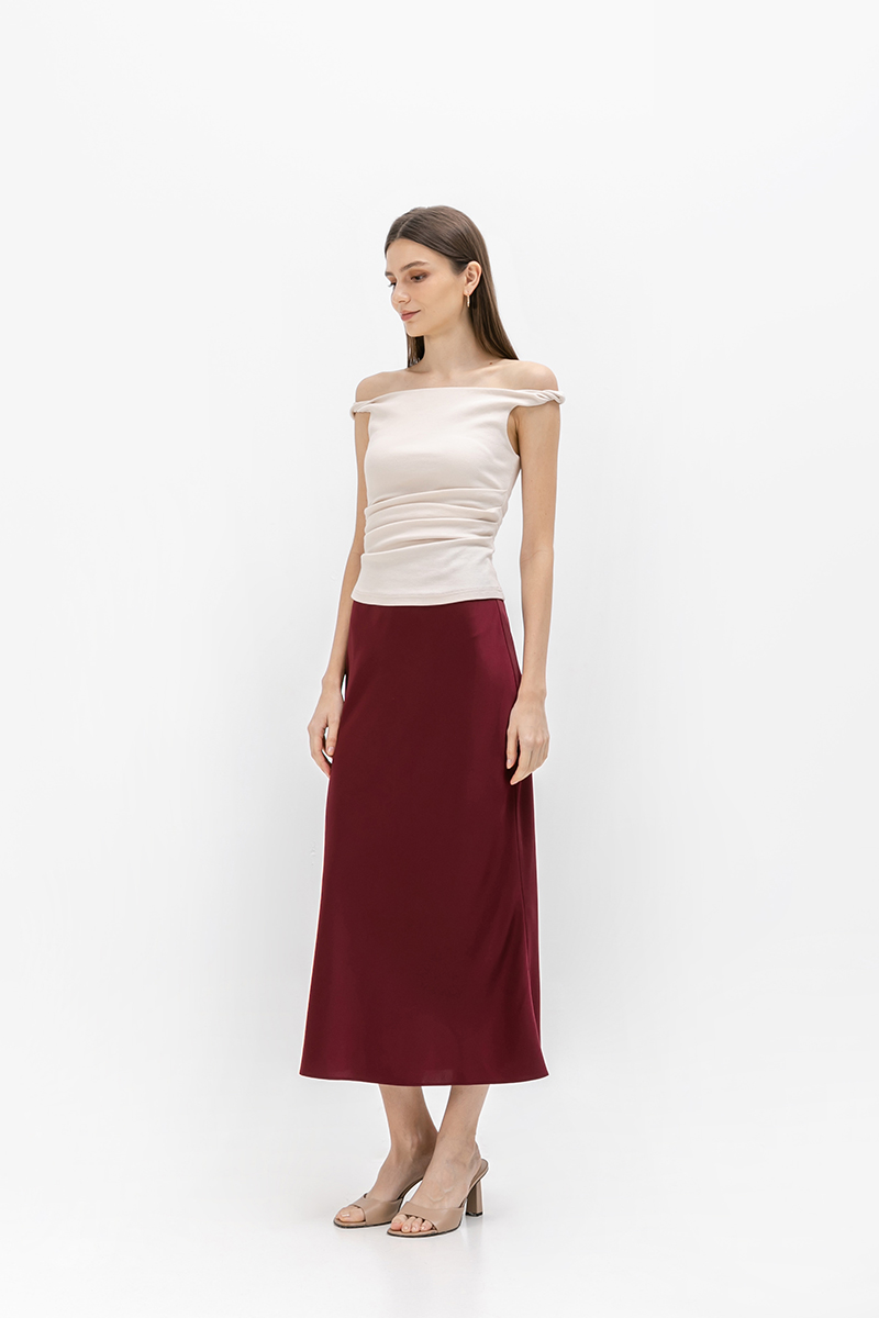 ESTELLA SATIN BIAS SKIRT