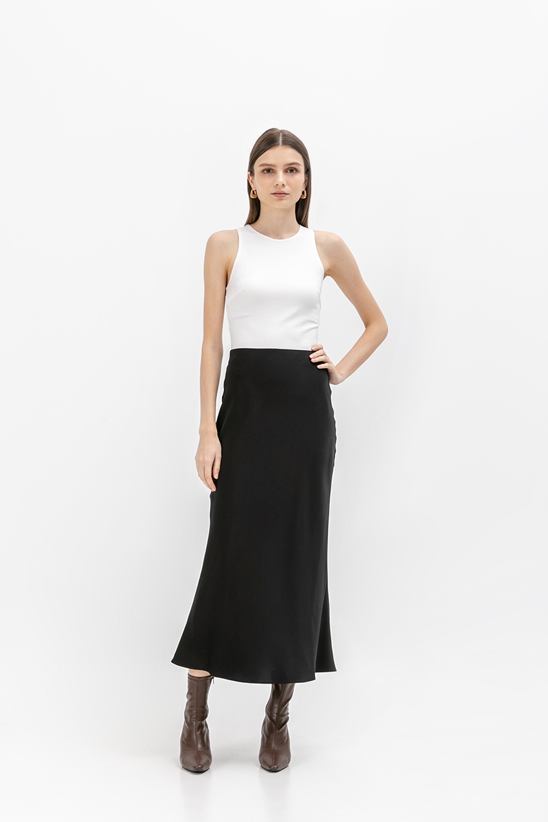 ESTELLA SATIN BIAS SKIRT