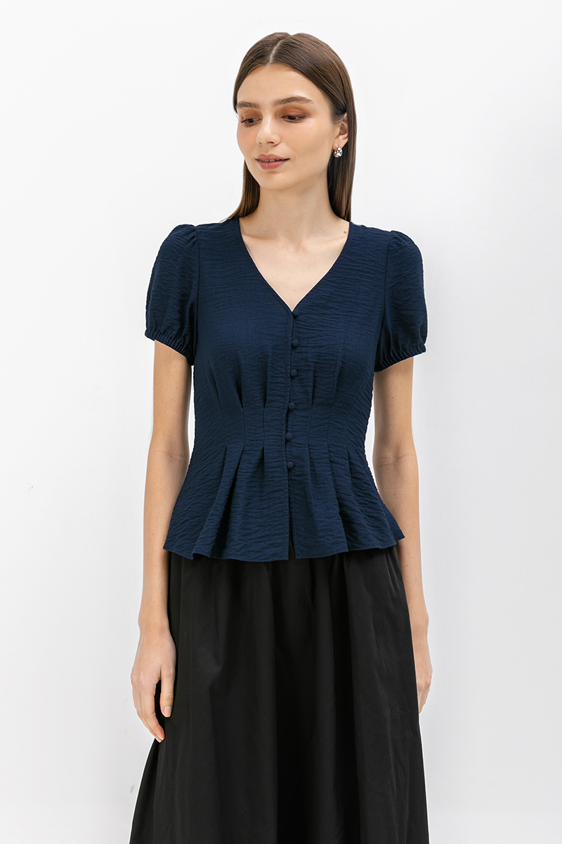 MIELLE PIN TUCK BUTTONDOWN TOP