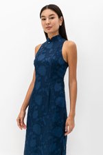 YARA FLORAL TEXTURED SHEATH MIDI CHEONGSAM