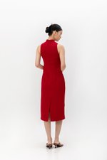 NIKA TWEED MIDI CHEONGSAM W PEARL BUTTONS
