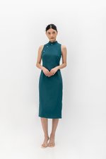 NIKA TWEED MIDI CHEONGSAM W PEARL BUTTONS