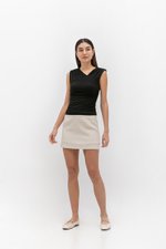 *BACKORDER 3* ETIENNE RUCHED ASYMMETRIC TOP