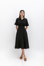 CAITLYN SHIRT RUCHED MIDI DRESS