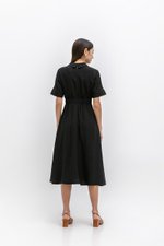 CAITLYN SHIRT RUCHED MIDI DRESS